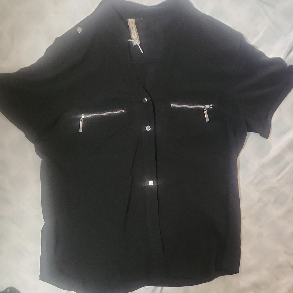 Black Zippered Women's Top